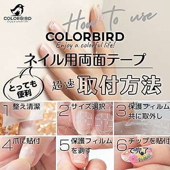 Amazon.co.jp: COLORBIRD ネイルチップ 足 フット 接着剤 両面